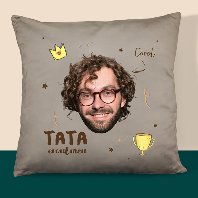 Fotografie Si Semnătură: Tată Erou - Pernă (Cu Fotografie)