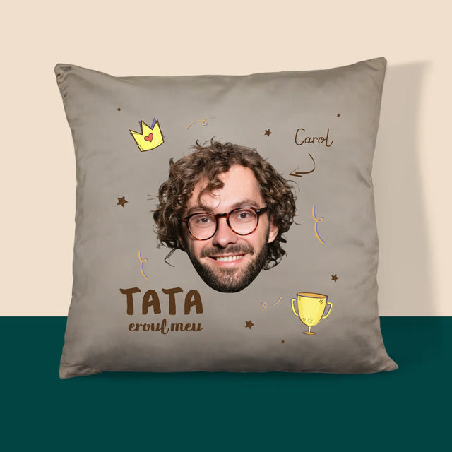 Fotografie Si Semnătură: Tată Erou - Pernă (Cu Fotografie)