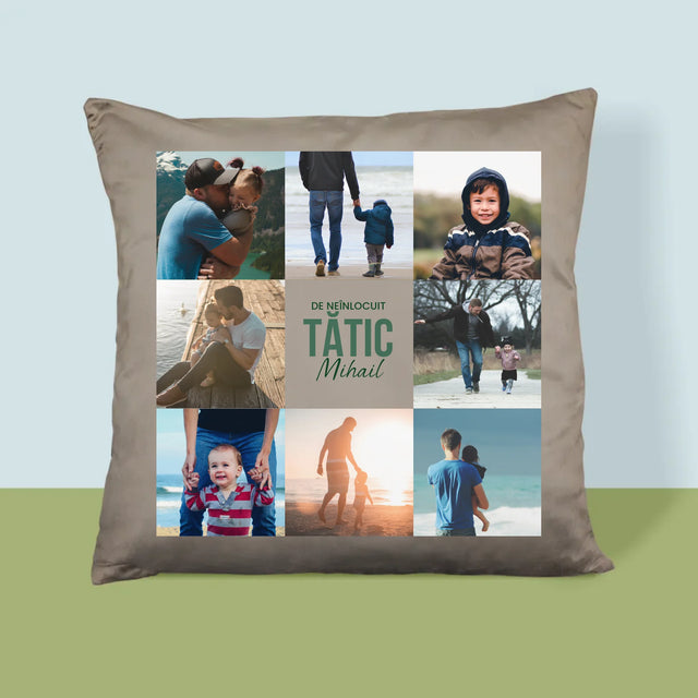 Colaj De Fotografii: Tată De Neînlocuit - Pernă (Cu Fotografie)