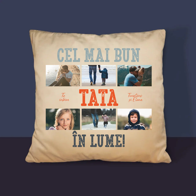 Colaj De Fotografii: Cel Mai Bun Tată Din Lume Fotografii - Pernă (Cu Fotografie)
