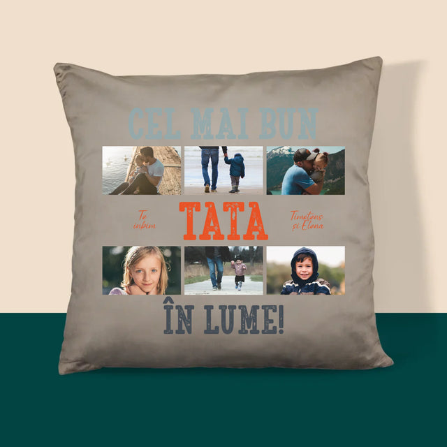 Colaj De Fotografii: Cel Mai Bun Tată Din Lume Fotografii - Pernă (Cu Fotografie)