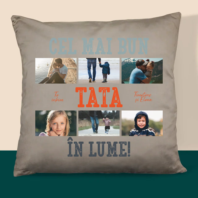 Colaj De Fotografii: Cel Mai Bun Tată Din Lume Fotografii - Pernă (Cu Fotografie)