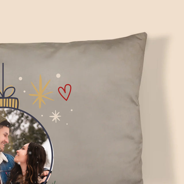 Fotografie Si Semnătură: Sărbători Fericite Jucărie De Brad - Pernă (Cu Fotografie)