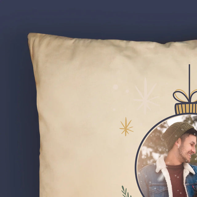 Fotografie Si Semnătură: Sărbători Fericite Jucărie De Brad - Pernă (Cu Fotografie)