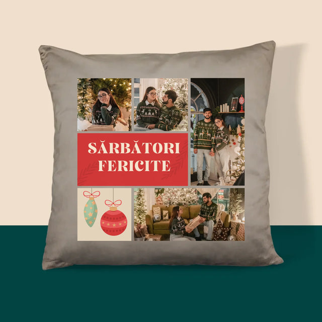 Colaj De Fotografii: Fotografii De Sărbători - Pernă (Cu Fotografie)