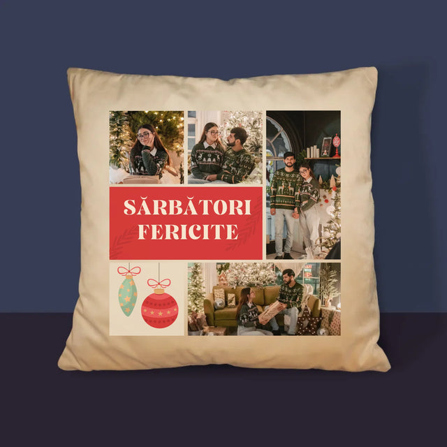 Colaj De Fotografii: Fotografii De Sărbători - Pernă (Cu Fotografie)