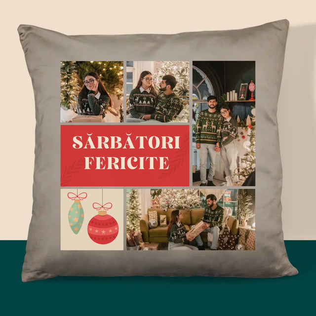 Colaj De Fotografii: Fotografii De Sărbători - Pernă (Cu Fotografie)