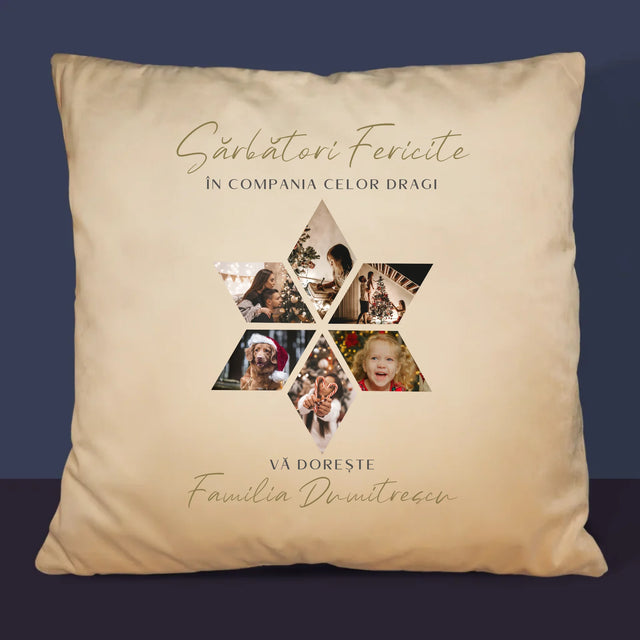 Colaj De Fotografii: Sărbători Frumoase Steaua - Pernă (Cu Fotografie)