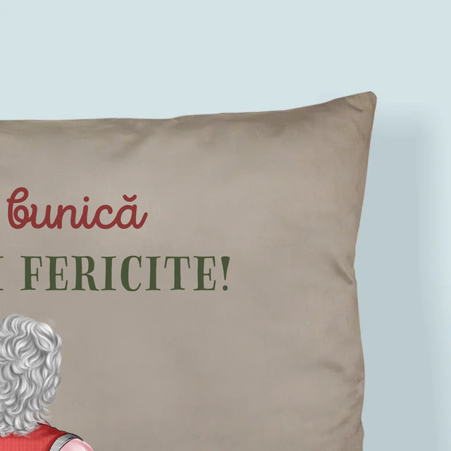 Creator De Personaj: Bunico, Sărbători Fericite - Pernă (Cu Fotografie)