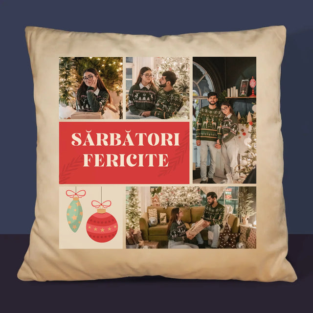 Colaj De Fotografii: Fotografii De Sărbători - Pernă (Cu Fotografie)