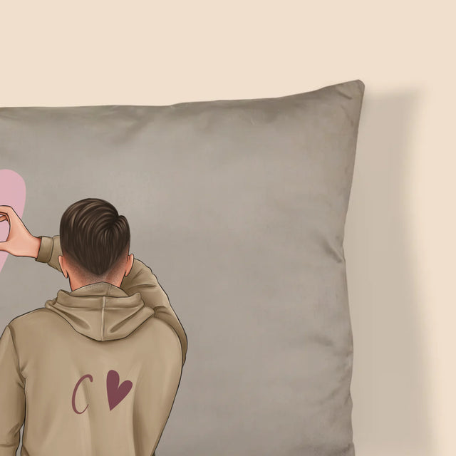Creator De Personaj: Cuplu Inimă - Pernă (Cu Fotografie)
