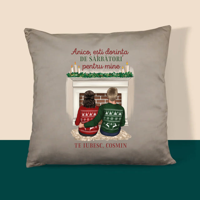 Creator De Personaj: Cuplu Crăciun - Pernă (Cu Fotografie)