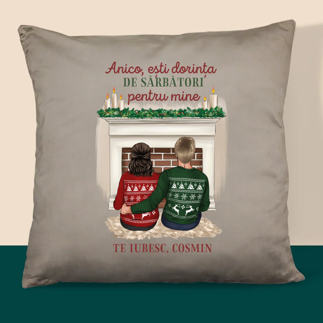 Creator De Personaj: Cuplu Crăciun - Pernă (Cu Fotografie)