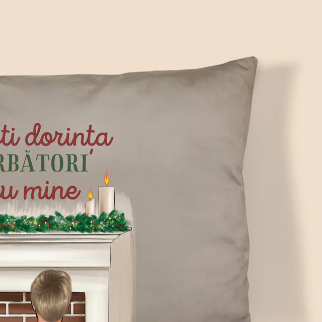 Creator De Personaj: Cuplu Crăciun - Pernă (Cu Fotografie)