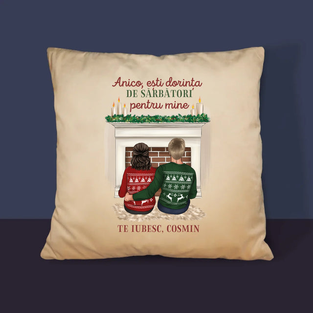 Creator De Personaj: Cuplu Crăciun - Pernă (Cu Fotografie)