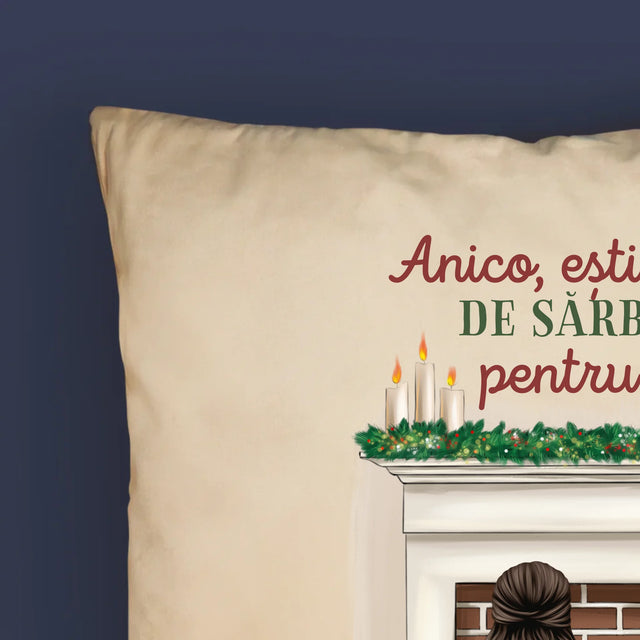 Creator De Personaj: Cuplu Crăciun - Pernă (Cu Fotografie)