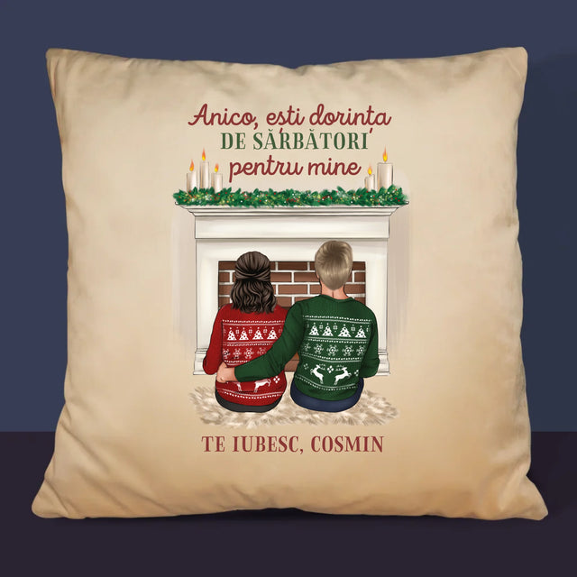 Creator De Personaj: Cuplu Crăciun - Pernă (Cu Fotografie)