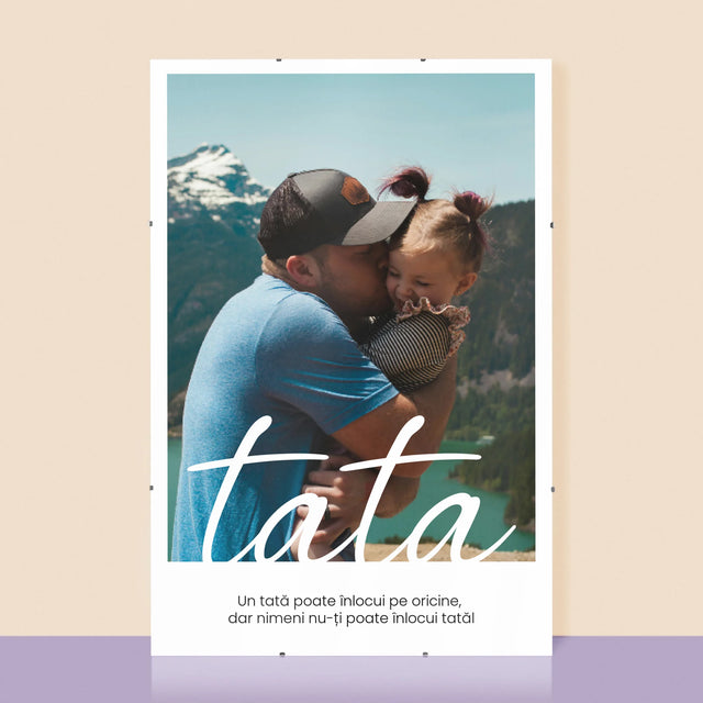 Fotografie și semnătură: Dedicație Tată de neînlocuit - Poster personalizat | RO