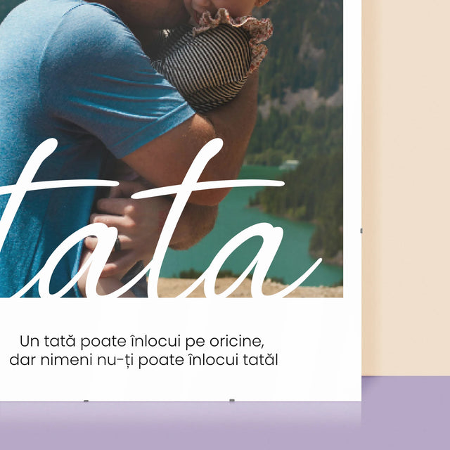 Fotografie și semnătură: Dedicație Tată de neînlocuit - Poster personalizat | RO