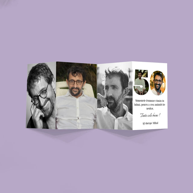 Cuvânt Din Fotografii: 50 Zi De Naștere - Set Mare Fotografii Pliante