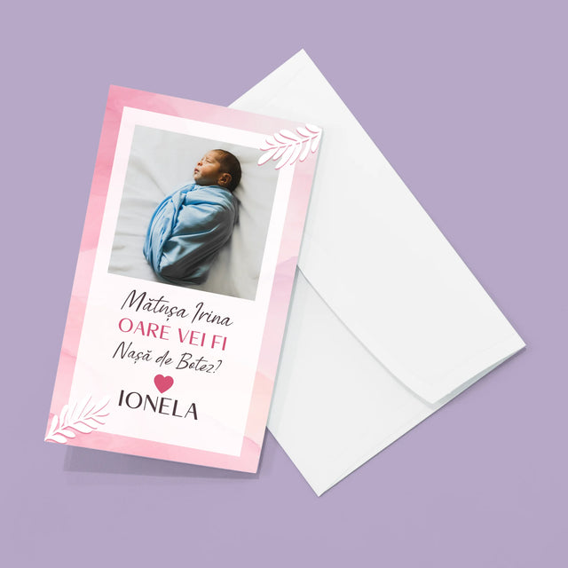 Colaj De Fotografii: Cerere Pentru Nașă De Botez - Set Mare Fotografii Pliante