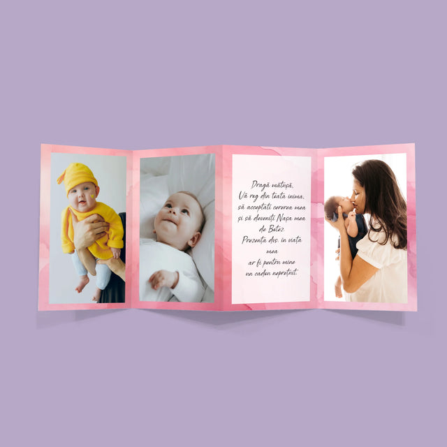 Colaj De Fotografii: Cerere Pentru Nașă De Botez - Set Mare Fotografii Pliante