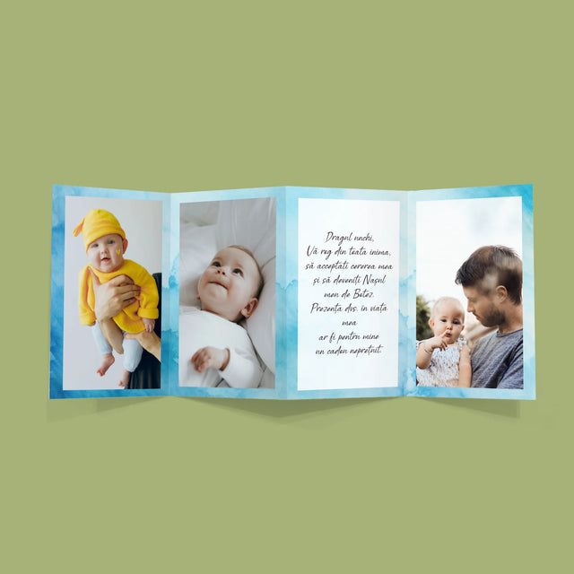 Colaj De Fotografii: Cerere Pentru Naș De Botez - Set Mare Fotografii Pliante