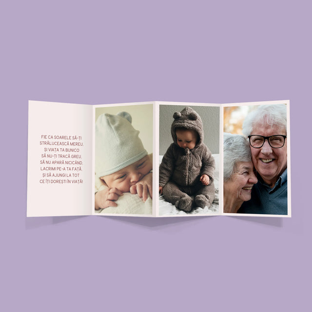 Colaj De Fotografii: Prima Zi A Bunicii - Set Mare Fotografii Pliante