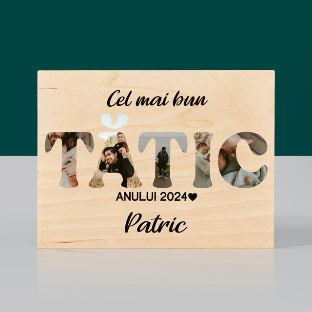 Cuvânt Din Fotografii: Cel Mai Bun Tată Al Anului - Imprimare Pe Lemn (Horizontală)