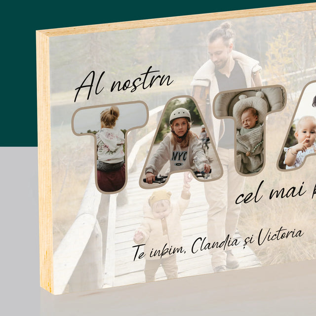 Cuvânt Din Fotografii: Tatăl Nostru Este Cel Mai Bun - Imprimare Pe Lemn (Horizontală)