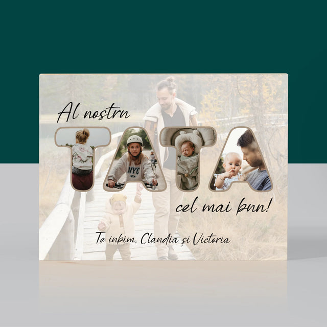 Cuvânt Din Fotografii: Tatăl Nostru Este Cel Mai Bun - Imprimare Pe Lemn (Horizontală)