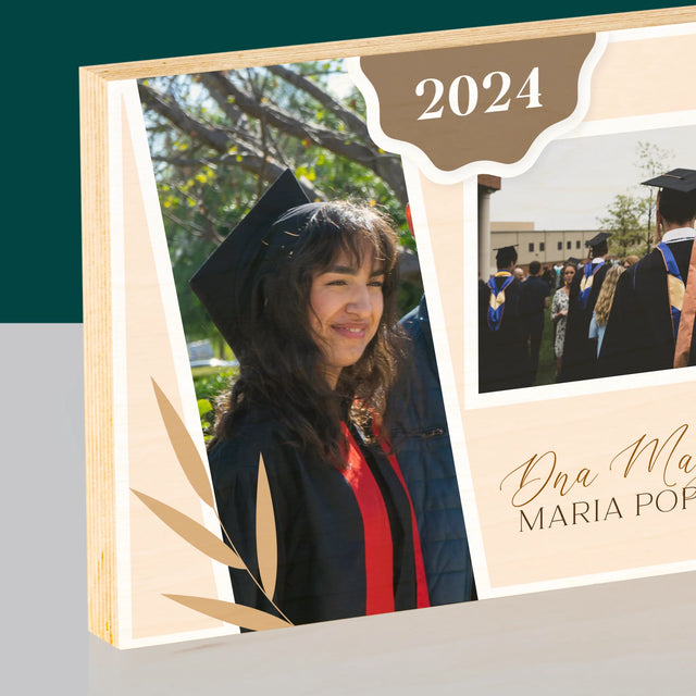 Colaj De Fotografii: Dna Magistră - Imprimare Pe Lemn (Horizontală)