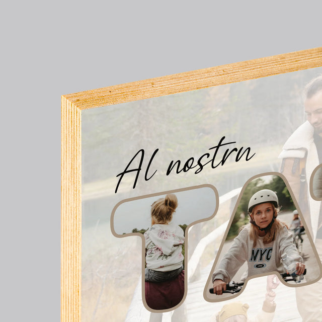 Cuvânt Din Fotografii: Tatăl Nostru Este Cel Mai Bun - Imprimare Pe Lemn (Horizontală)