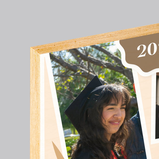 Colaj De Fotografii: Dna Magistră - Imprimare Pe Lemn (Horizontală)