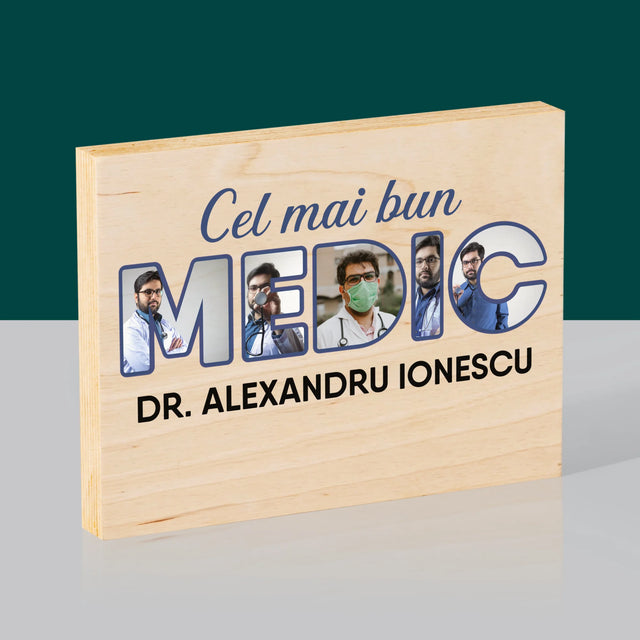 Cuvânt Din Fotografii: Cel Mai Bun Medic - Imprimare Pe Lemn (Horizontală)