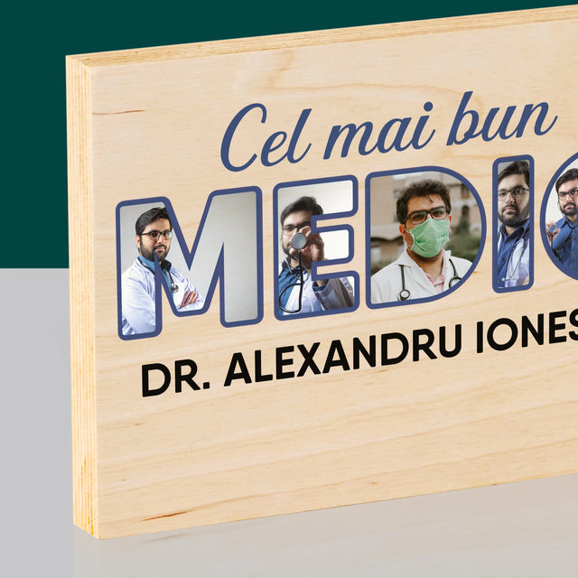 Cuvânt Din Fotografii: Cel Mai Bun Medic - Imprimare Pe Lemn (Horizontală)