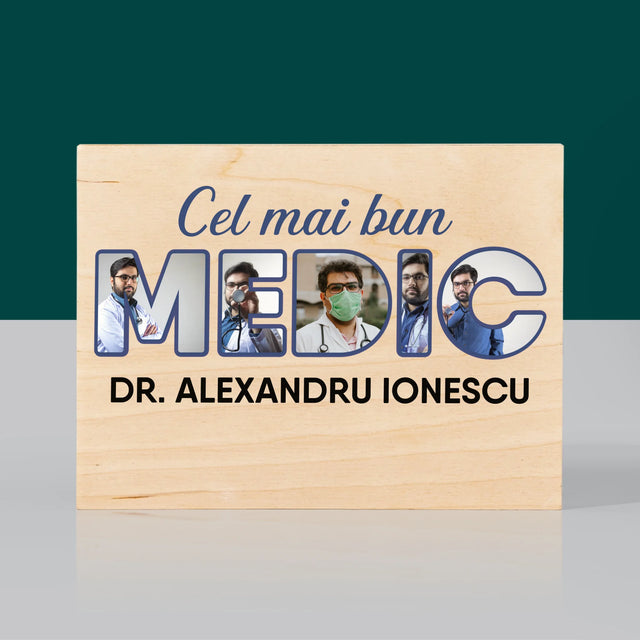 Cuvânt Din Fotografii: Cel Mai Bun Medic - Imprimare Pe Lemn (Horizontală)