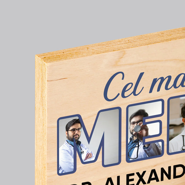 Cuvânt Din Fotografii: Cel Mai Bun Medic - Imprimare Pe Lemn (Horizontală)