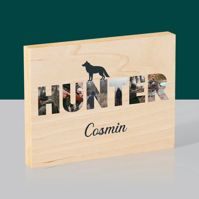Cuvânt Din Fotografii: Hunter - Imprimare Pe Lemn (Horizontală)