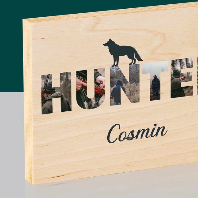 Cuvânt Din Fotografii: Hunter - Imprimare Pe Lemn (Horizontală)