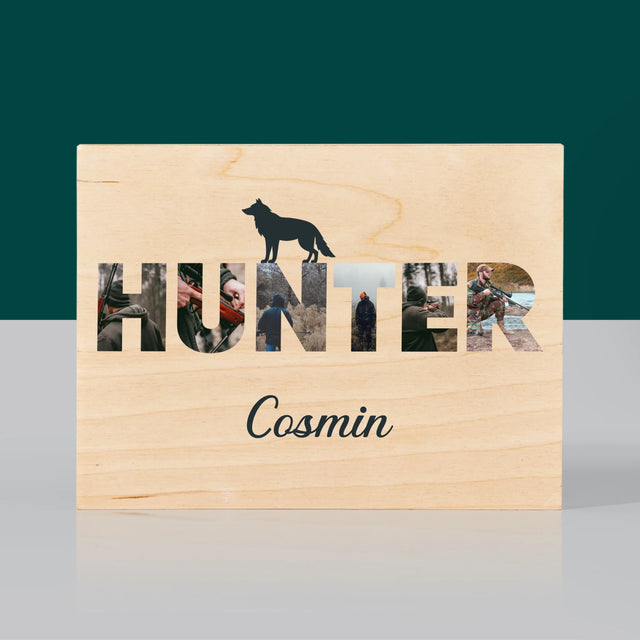 Cuvânt Din Fotografii: Hunter - Imprimare Pe Lemn (Horizontală)