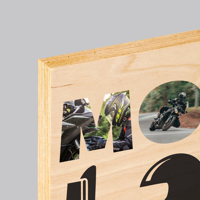Cuvânt Din Fotografii: Motolove - Imprimare Pe Lemn (Horizontală)