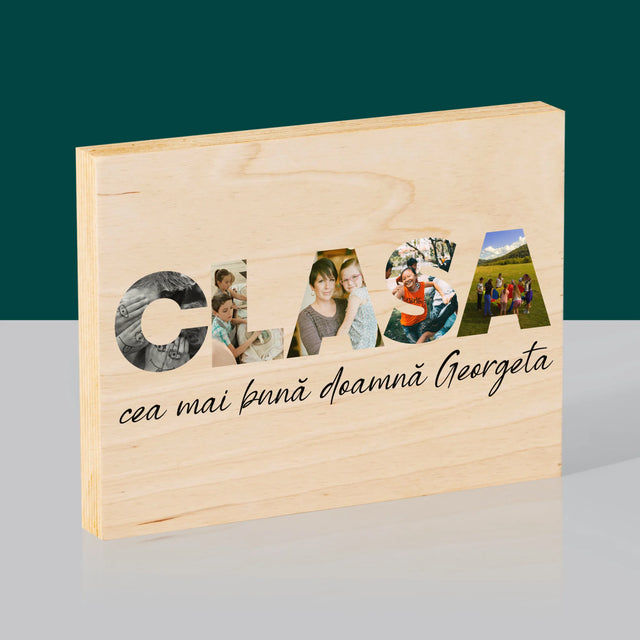 Cuvânt Din Fotografii: Clasa - Imprimare Pe Lemn (Horizontală)
