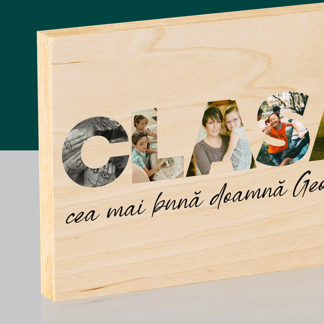 Cuvânt Din Fotografii: Clasa - Imprimare Pe Lemn (Horizontală)