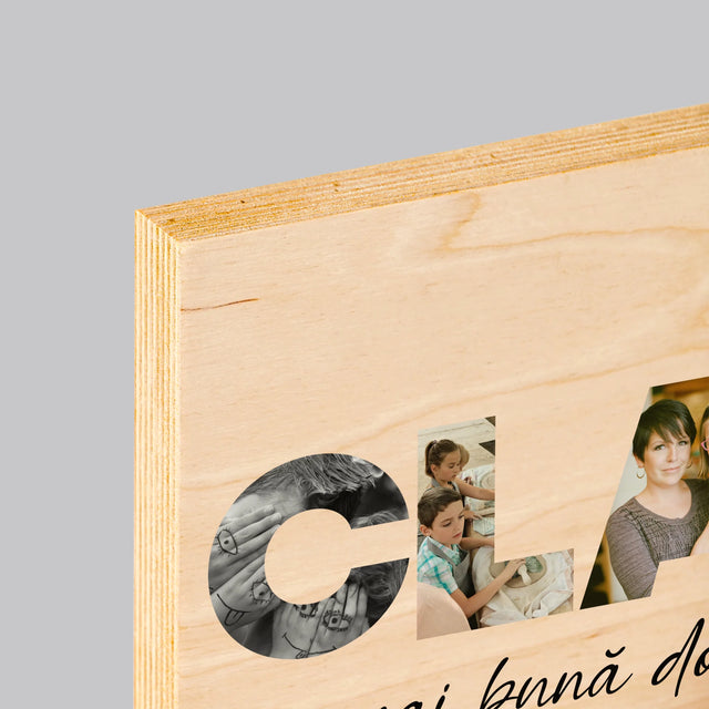 Cuvânt Din Fotografii: Clasa - Imprimare Pe Lemn (Horizontală)