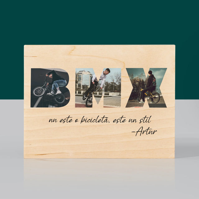 Cuvânt Din Fotografii: Bmx - Imprimare Pe Lemn (Horizontală)