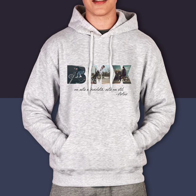 Cuvânt Din Fotografii: Bmx - Hanorac Cu Glugă Pentru Bărbați