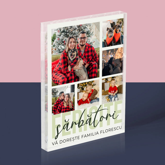 Colaj De Fotografii: Sărbători Fericite - Bloc Acrilic