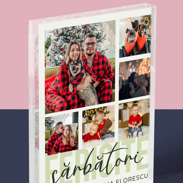 Colaj De Fotografii: Sărbători Fericite - Bloc Acrilic