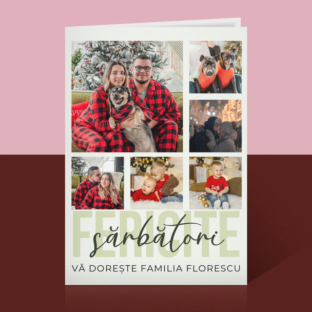 Colaj De Fotografii: Sărbători Fericite - Card Cu Felicitări
